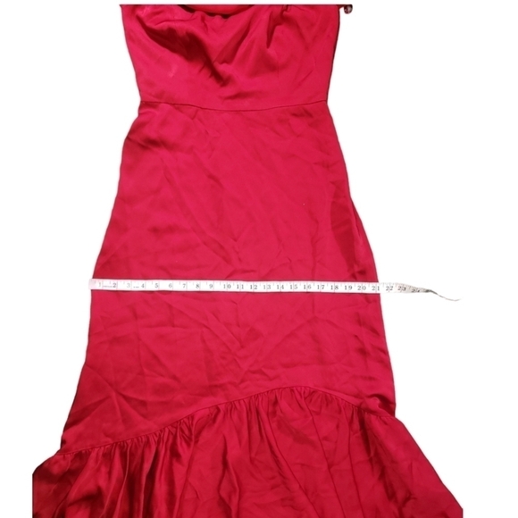 NWT Jill Jill Stuart Red Cold Shoulder Ruffle Hi Low Dress Size 6 - Picture 7 of 12